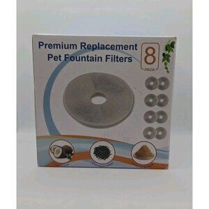 Premium Replacement Pet Fountain Filters 8 Pack New BPA‎ Free Premium Charcoal